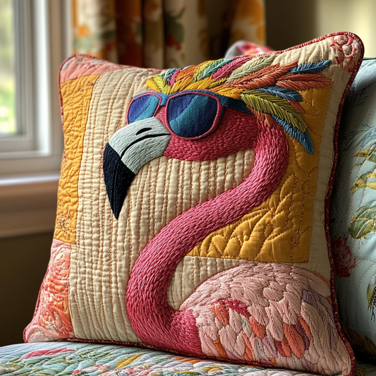 Flamingo Glow Quilted Pillow Case NCU0DV6081