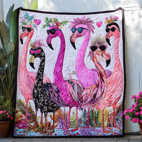 Flamingo Groove Quilted Blanket NCU0NT7832