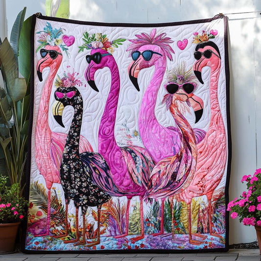Flamingo Groove Quilted Blanket NCU0NT7832