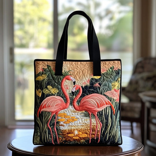 Flamingo Groove Quilted Tote Bag NCU0DV6746