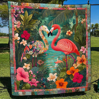 Flamingo Haven Quilted Blanket NCU0TH1393