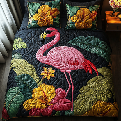 Flamingo Horizon 3-Piece Quilted Bedding Set NCU0DV3056