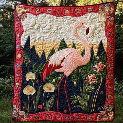 Flamingo Jungle Escape Quilted Blanket NCU0NT4116