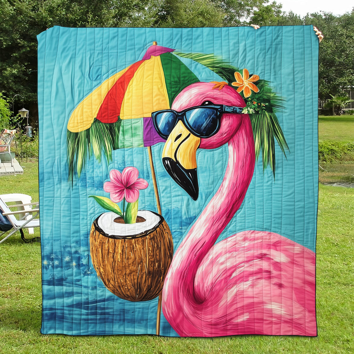 Flamingo Magic Quilted Blanket NCU0TL848