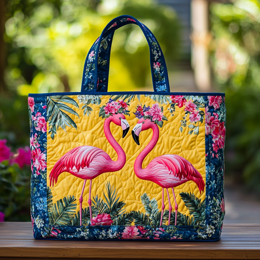Flamingo Mood Quilted Tote Bag NCU0DK9071