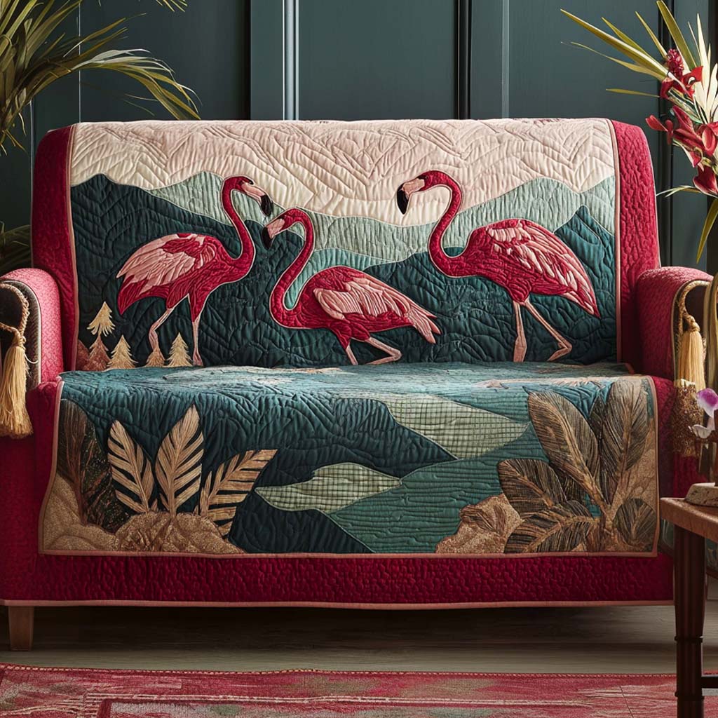 Flamingo Mountains Quilted Sofa Cover NCU0NT10882