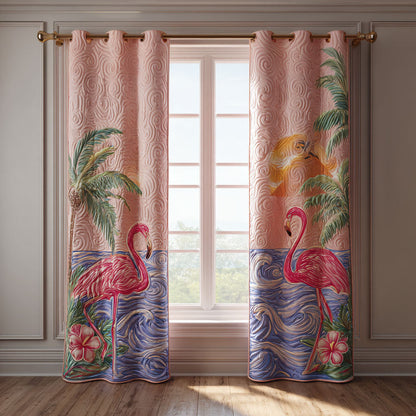 Flamingo Muse Quilted Curtains NCU0PT10119