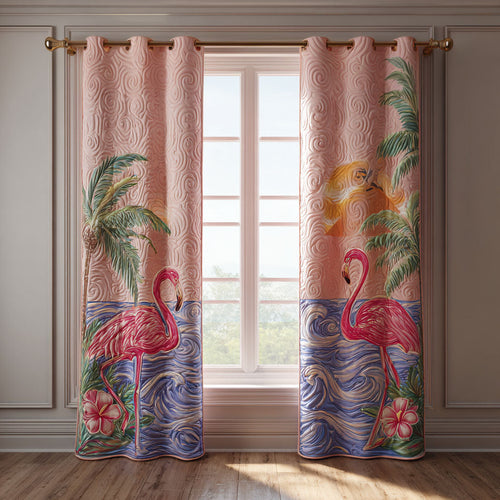 Flamingo Muse Quilted Curtains NCU0PT10119