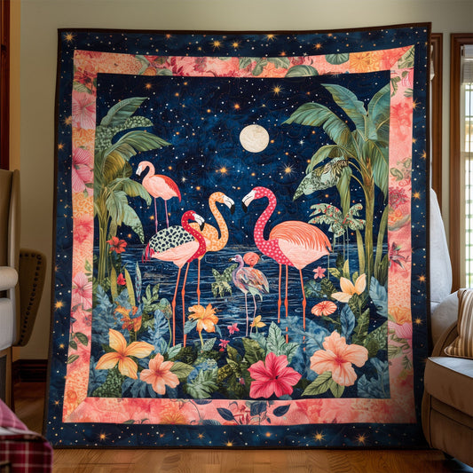 Flamingo Night Quilted Blanket NCU0TH1398