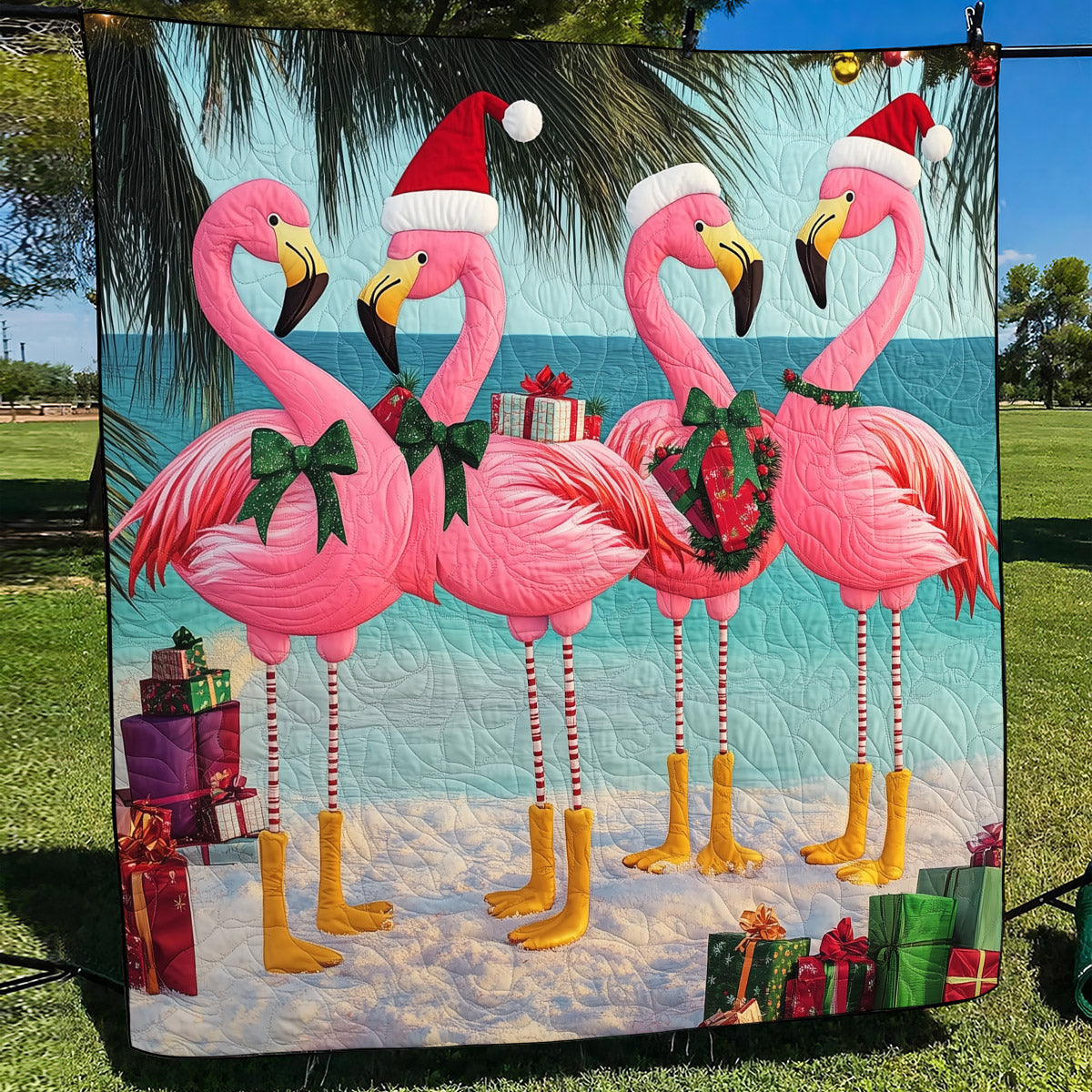 Flamingo Oasis Quilted Blanket NCU0TL857