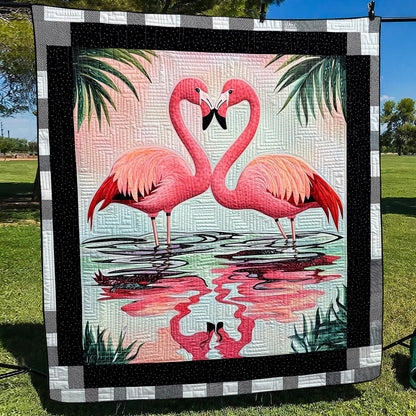 Flamingo Parade Quilted Blanket NCU0TL865