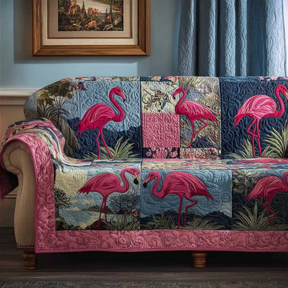 Flamingo Patch Quilted Sofa Cover NCU0NT10883