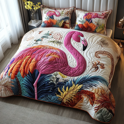 Flamingo Queen 3-Piece Quilted Bedding Set NCU0DV5889