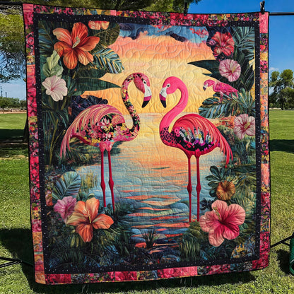 Flamingo Romance Quilted Blanket NCU0TH1392