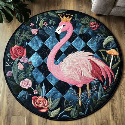 Flamingo Royalty Quilted Round Mat NCU0NT4937