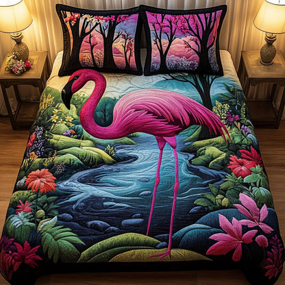 Flamingo Serenity 3-Piece Quilted Bedding Set NCU0PT6058