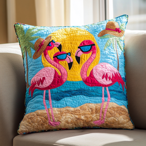 Flamingo Sky Quilted Pillow Case NCU0DK8296