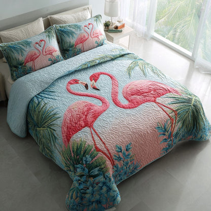 Flamingo Soul 3-Piece Quilted Bedding Set NCU0VL3535