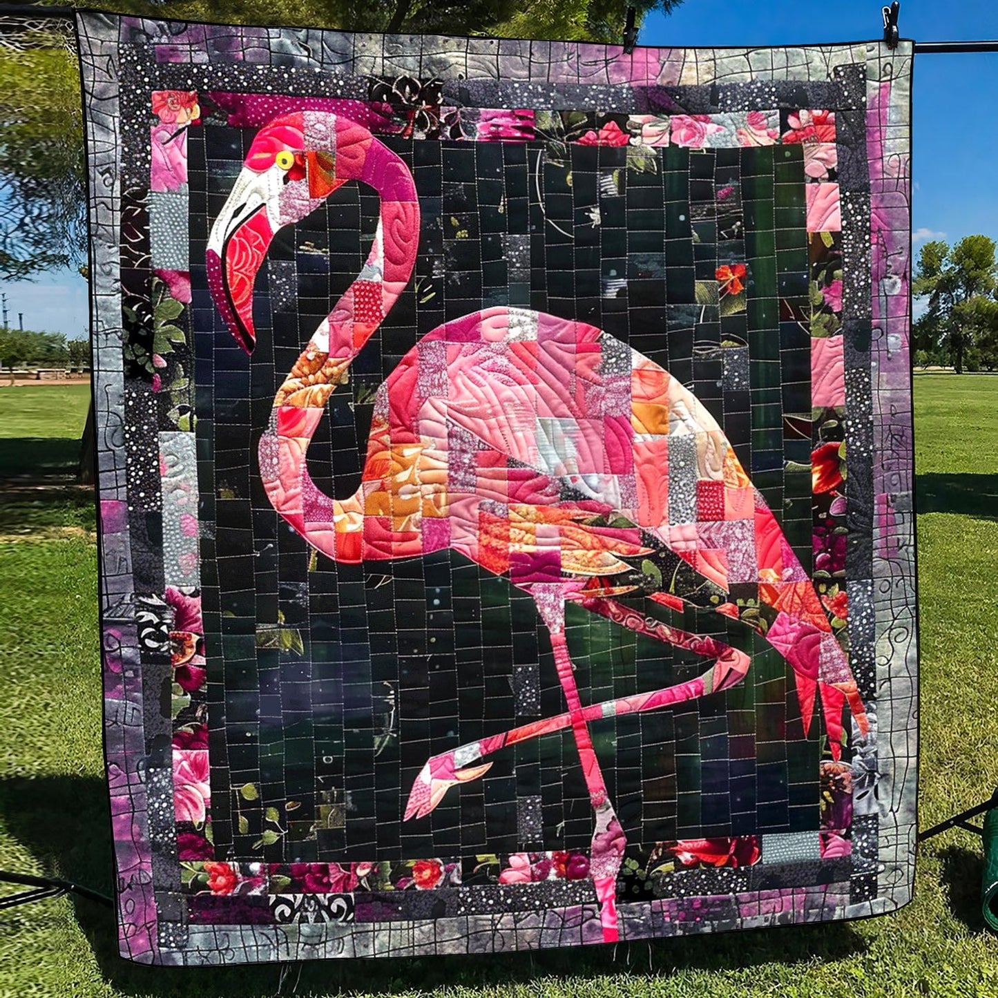 Flamingo Splash Quilted Blanket NCU0TL735