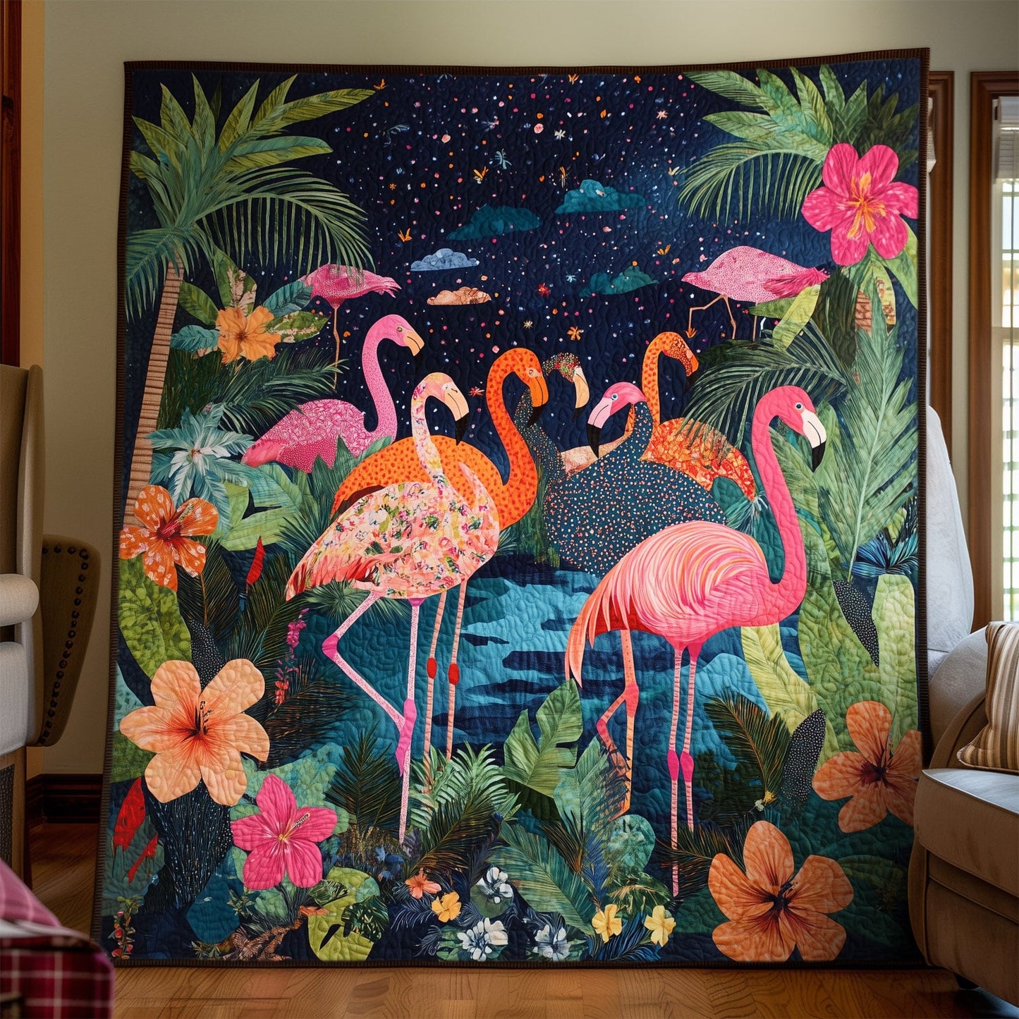 Flamingo Squad Quilted Blanket NCU0TH1399