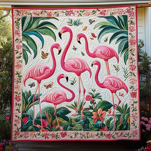 Flamingo Sunset Quilted Blanket NCU0NT324