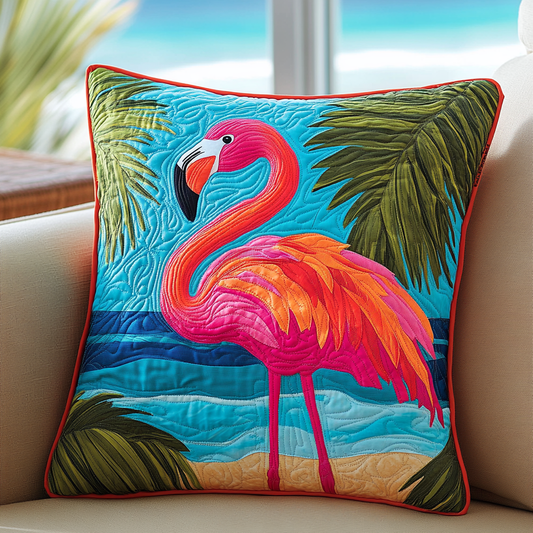 Flamingo Sunset Quilted Pillow Case NCU0DK8293