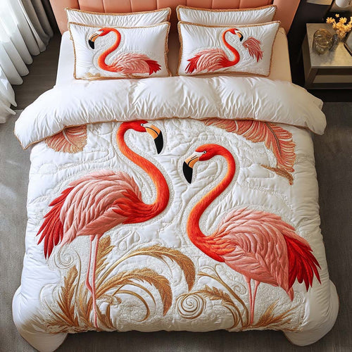 Flamingo Swagger 3-Piece Quilted Bedding Set NCU0NT7840