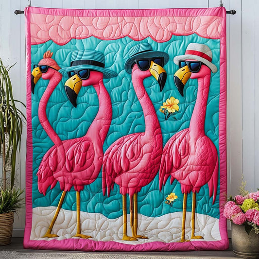 Flamingo Swagger Quilted Blanket NCU0NT7834