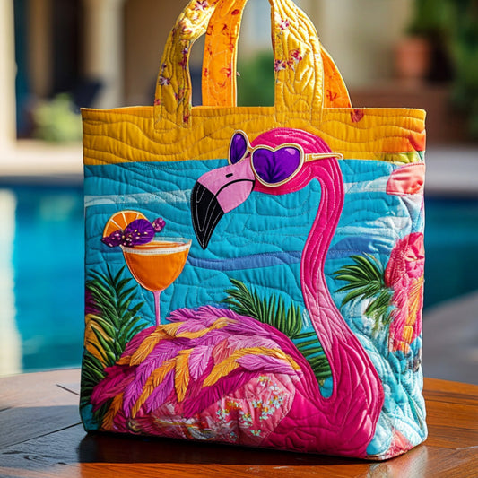 Flamingo Vibe Quilted Tote Bag NCU0DV6962