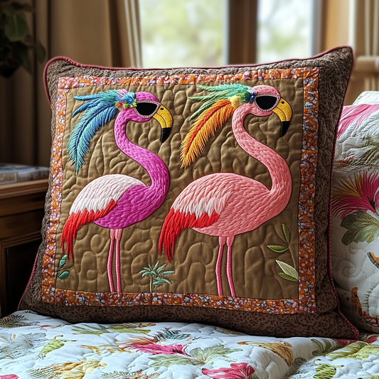 Flamingo Vibes Quilted Pillow Case NCU0DV6076