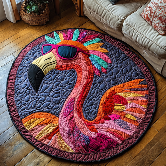 Flamingo Vibes Quilted Round Mat NCU0DV5995