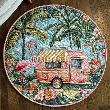Flamingo Vibes Quilted Round Mat NCU0DV6281