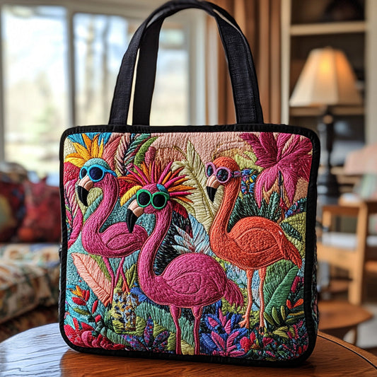 Flamingo Vibes Quilted Tote Bag NCU0DV6744