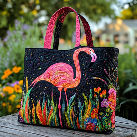 Flamingo Walk Quilted Tote Bag NCU0DK9075