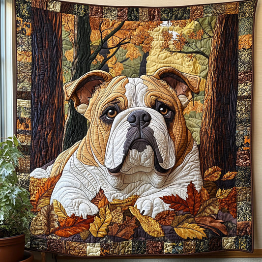 Flannel Bulldog Quilted Blanket NCU0DV7125