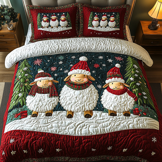 Fleece the Season 3-Piece Quilted Bedding Set NCU0VH1129