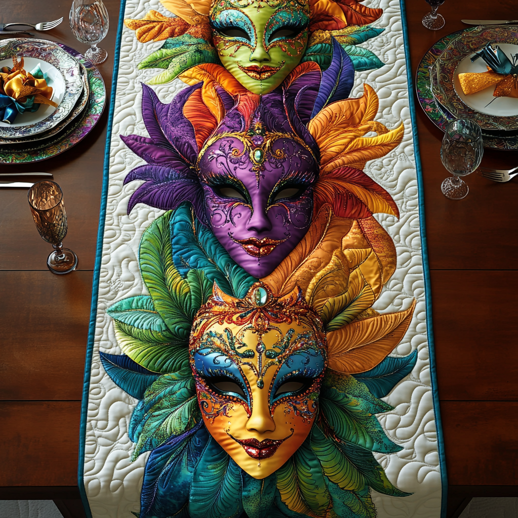 Fleur de Festival Quilted Table Runner NCU0DV3259