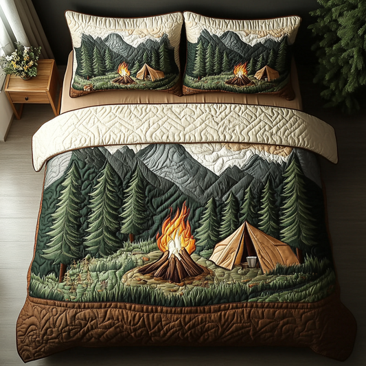 Flickering Flame 3-Piece Quilted Bedding Set NCU0DK7030