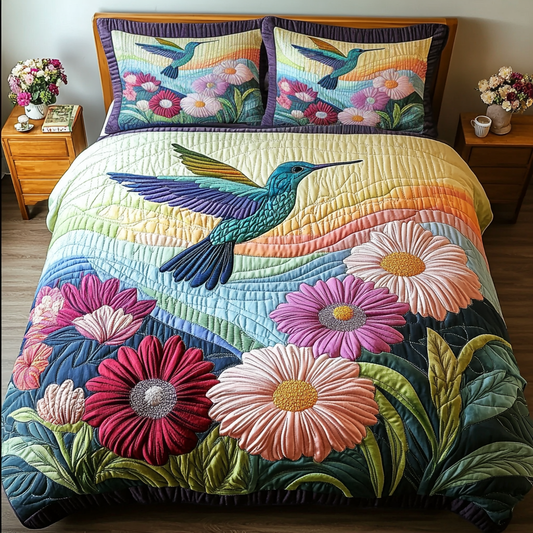 Flight of Beauty 3-Piece Quilted Bedding Set NCU0DK7053
