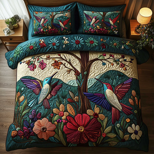 Flight of Colors 3-Piece Quilted Bedding Set NCU0DK2882