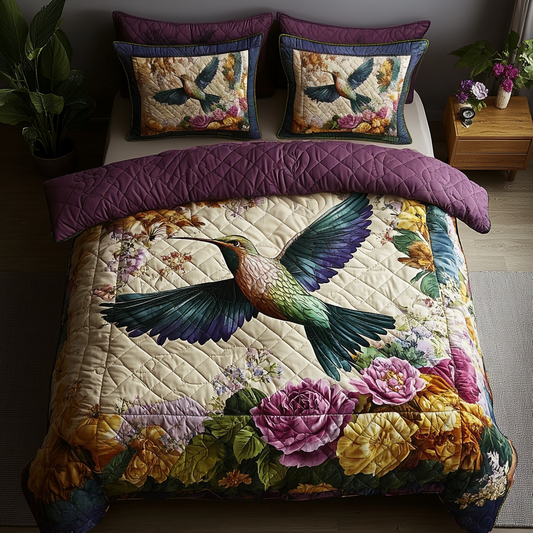 Flight of Grace 3-Piece Quilted Bedding Set NCU0DV4651