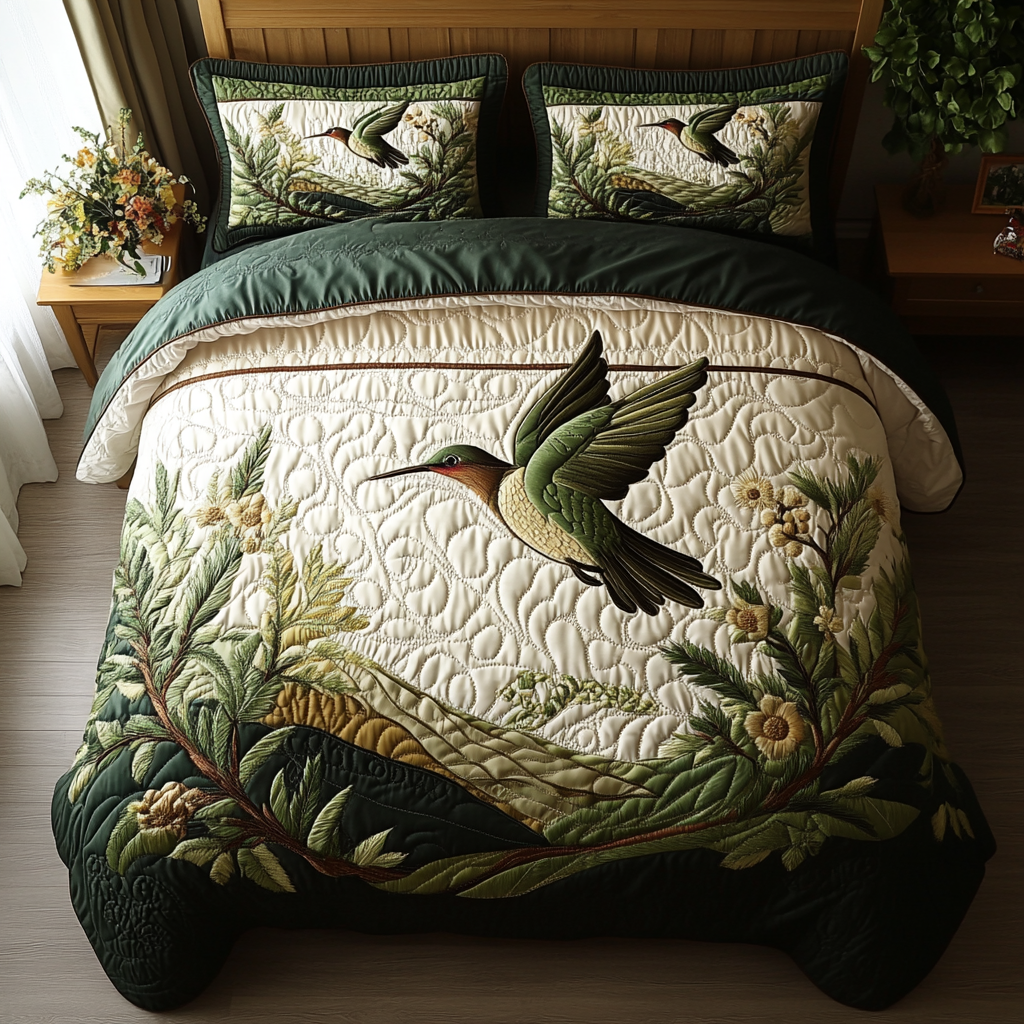 Flight of Joy 3-Piece Quilted Bedding Set NCU0DV5390