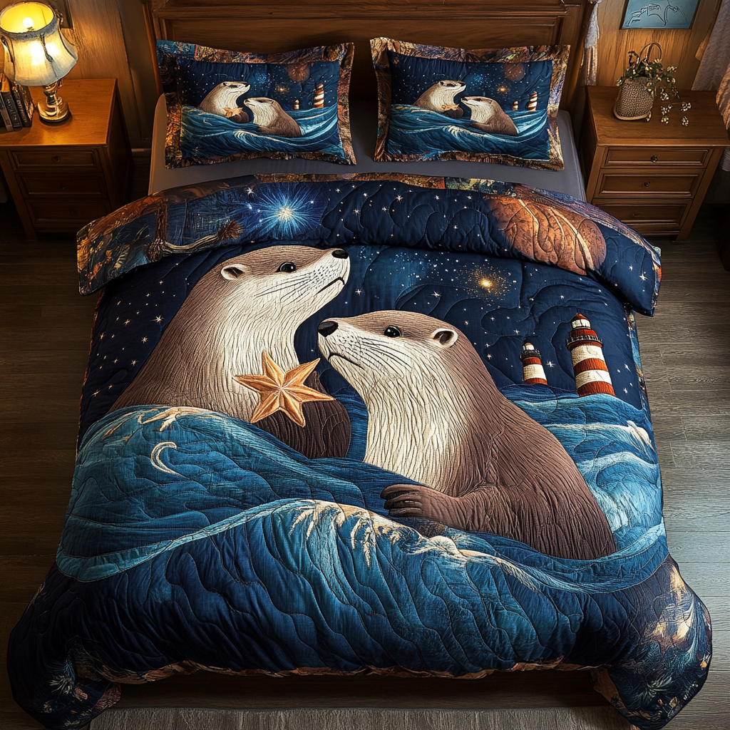 Floating Bliss 3-Piece Quilted Bedding Set NCU0DK5832