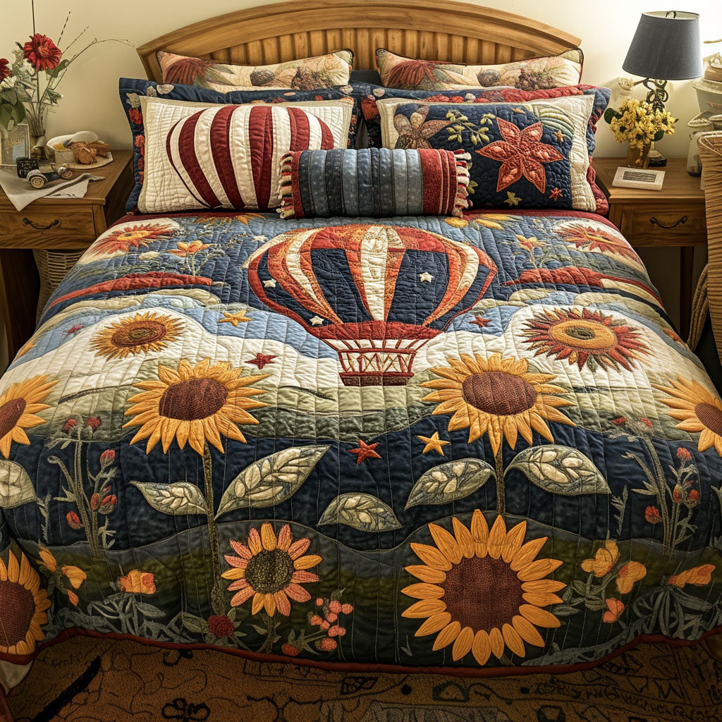 Floating Floralscape 3-Piece Quilted Bedding Set NCU0PT5178