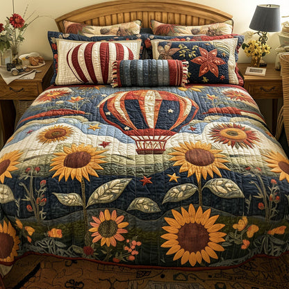 Floating Floralscape 3-Piece Quilted Bedding Set NCU0PT5178