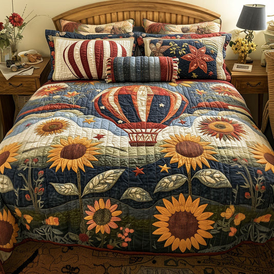 Floating Floralscape 3-Piece Quilted Bedding Set NCU0PT5178
