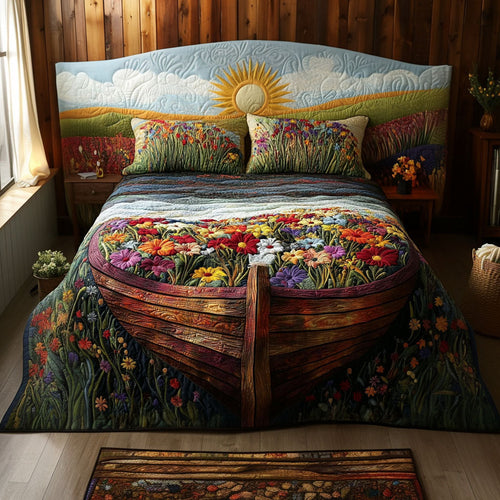 Floating Garden 3-Piece Quilted Bedding Set NCU0PT5017