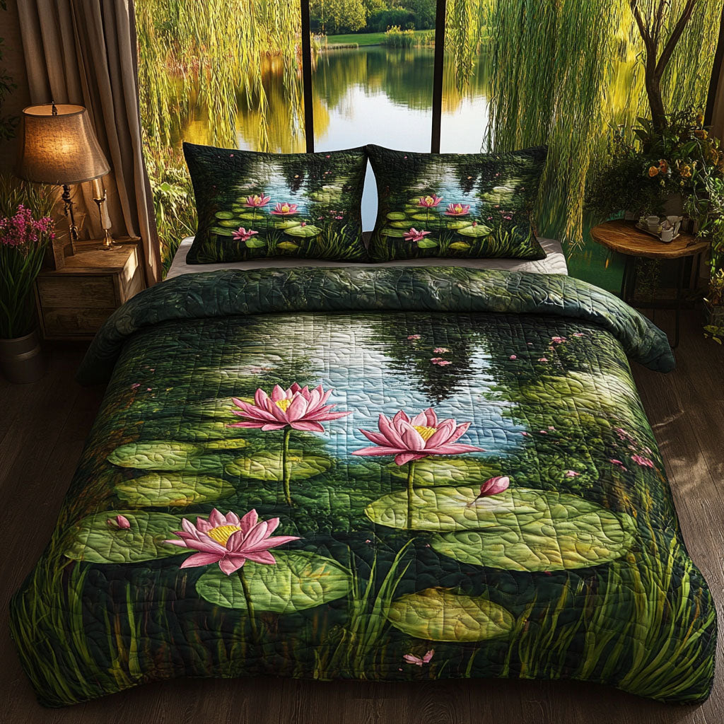 Floating Grace 3-Piece Quilted Bedding Set NCU0PT6884