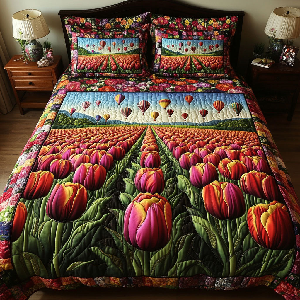 Floating Over Fields 3-Piece Quilted Bedding Set NCU0NT6753