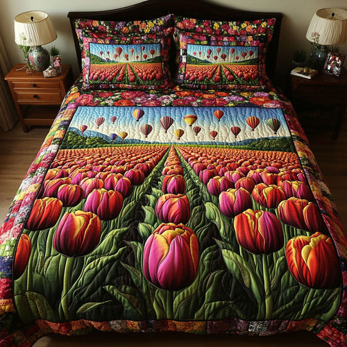 Floating Over Fields 3-Piece Quilted Bedding Set NCU0NT6753